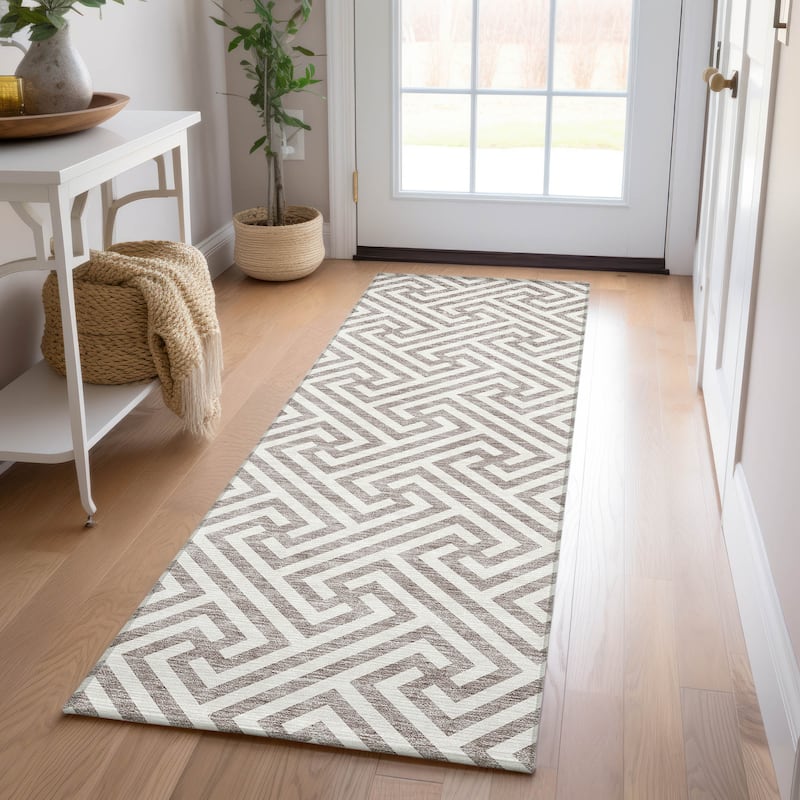 Machine Washable Indoor/ Outdoor Chantille Geo Modern Rug