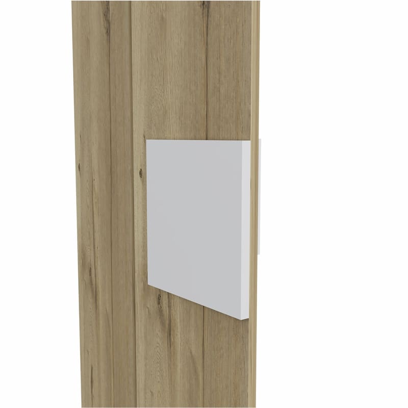 HomeRoots Light Oak and White Multi Purpose Vertical Hanging Cabinet