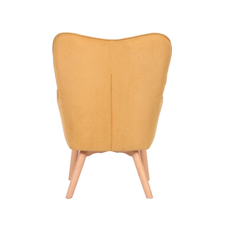 Porthos Home Panya Fabric Accent Chair with Pillow, Rubberwood Legs