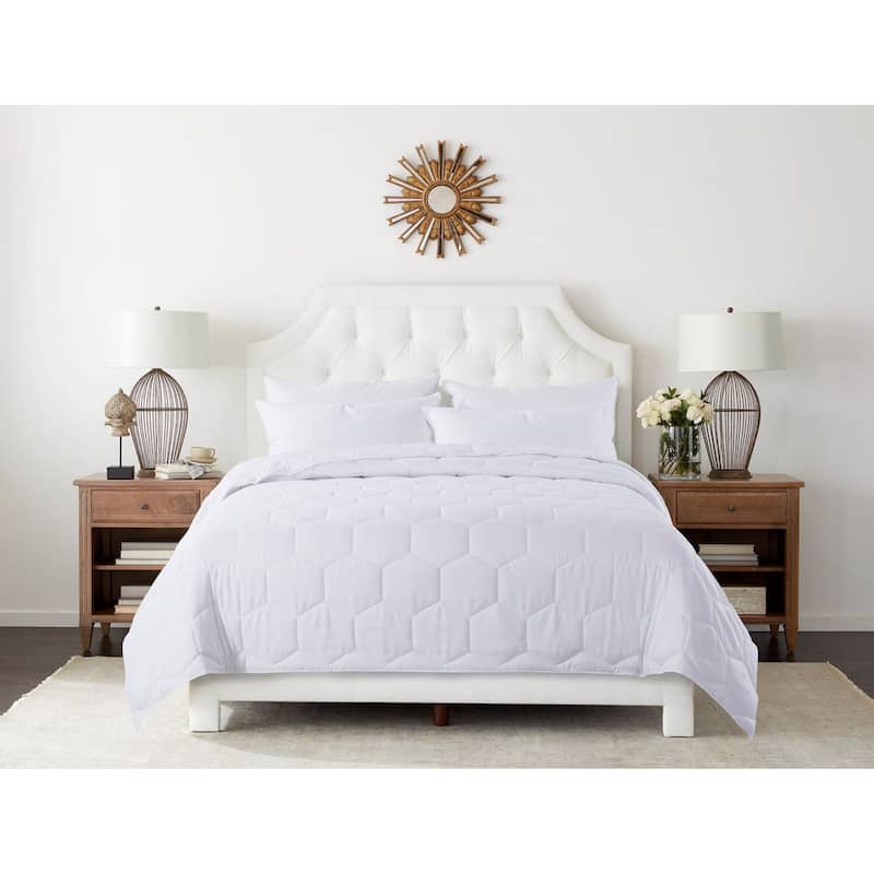 Honeycomb Stitch Down Alternative Blanket - Twin - White
