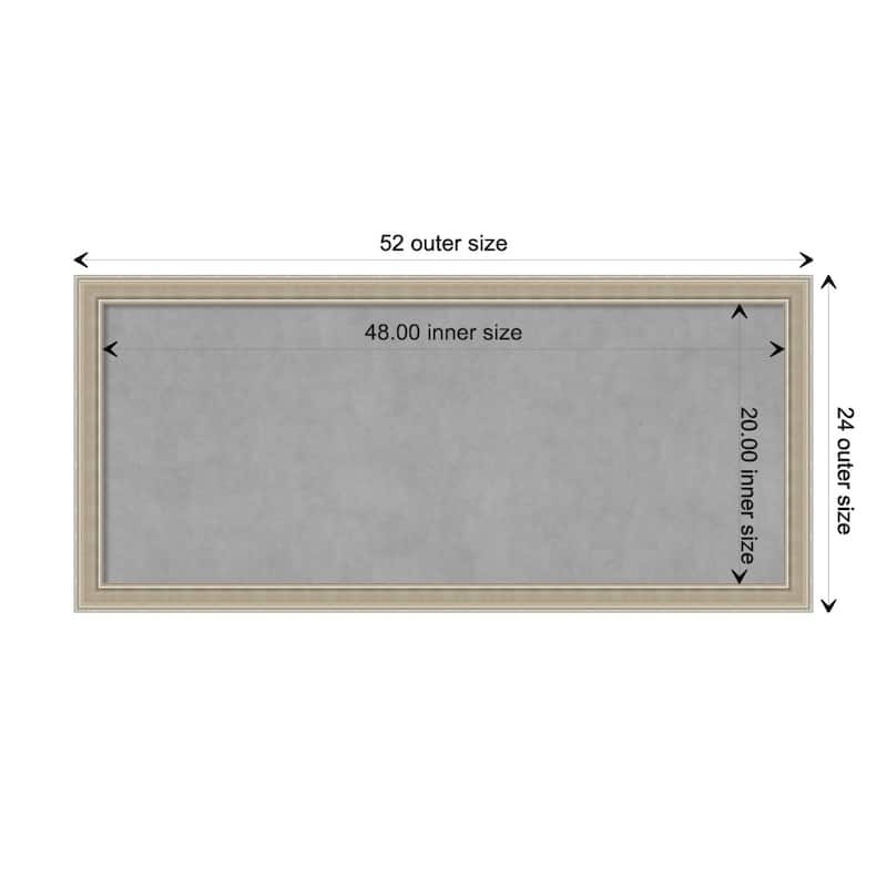 Amanti Art Mezzo Silver Framed Magnetic Board - Board Size 48x20