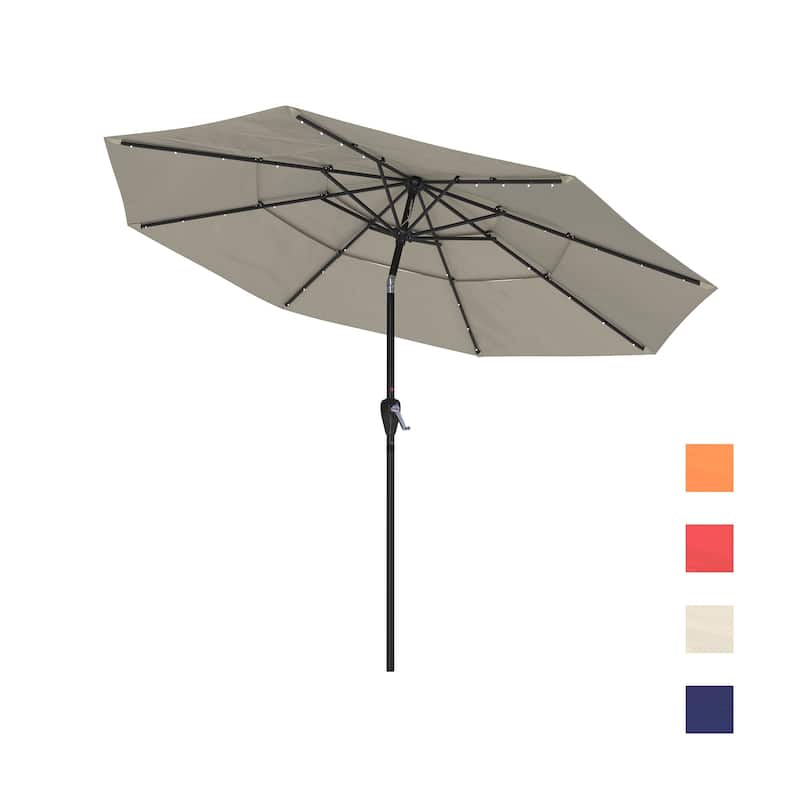 11-Ft Market Patio Umbrella with LED(Navy)