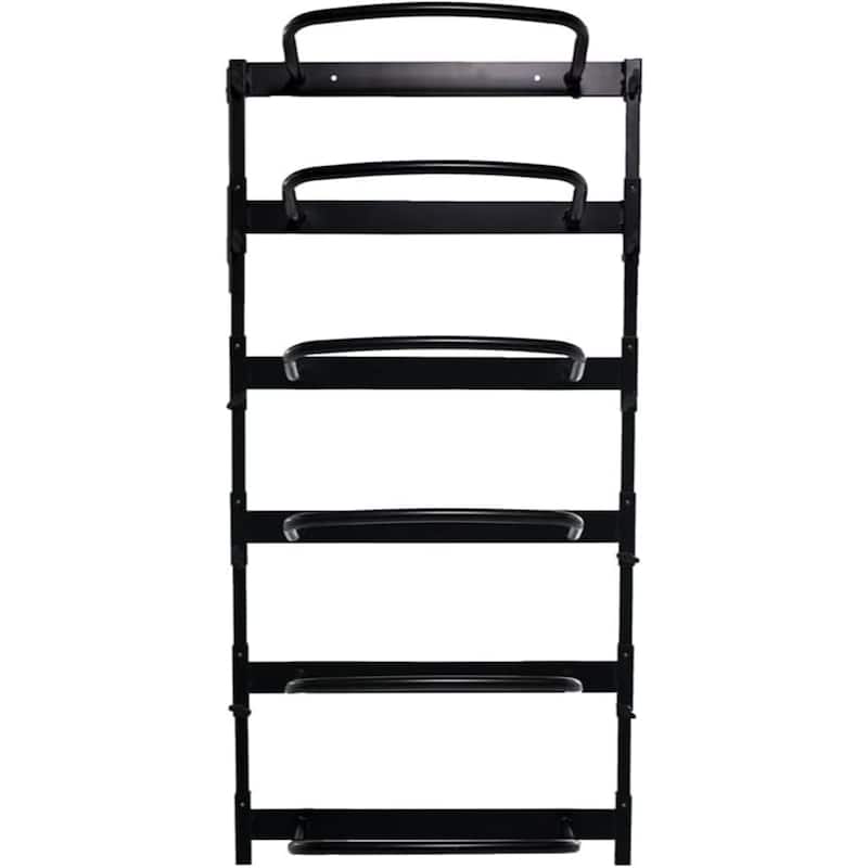 Power Systems Wall-Mount Rack for Foam Rollers – Holds Up to 6 Rollers - Black