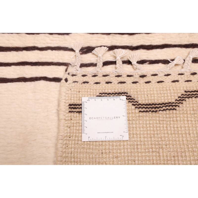 ECARPETGALLERY Hand-knotted Pak Finest Marrakesh Cream Wool Rug - 4'5 x 5'11