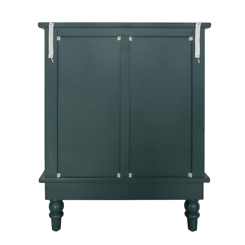 Roomfitters Hollow Carved 3 Drawer Dresser, Accent Storage Cabinet with Metal Handles, Green