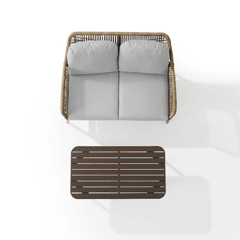 Haven 2Pc Outdoor Wicker Conversation Set - 75"D x 48"W x 29.75"H
