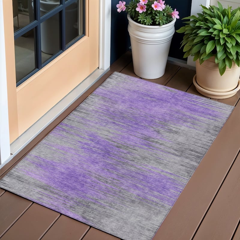 HomeRoots Abstract Transitional Rectangle Outdoor Rug - 3' x 5'