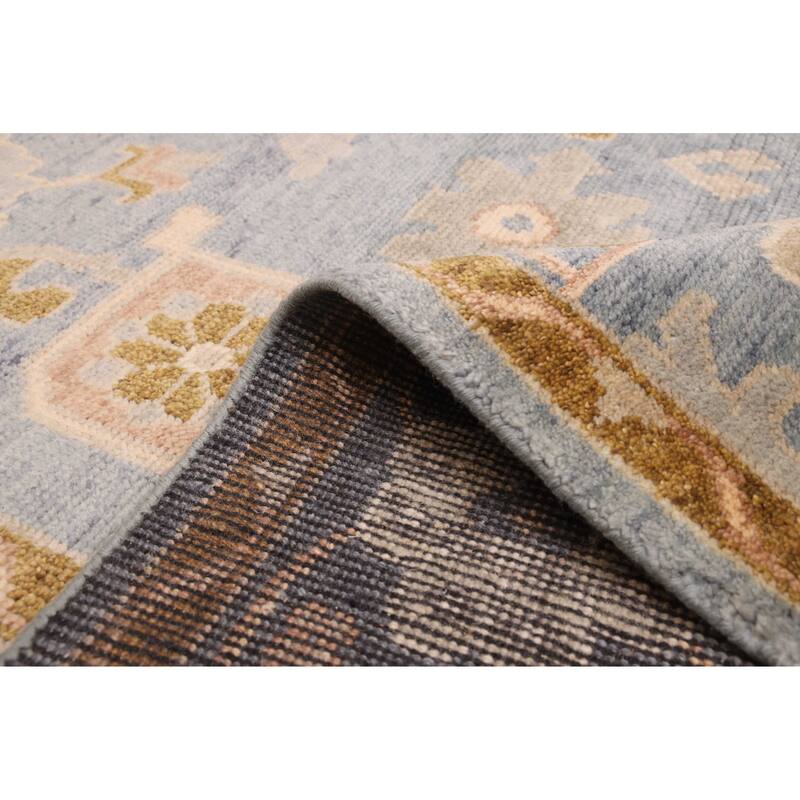 ECARPETGALLERY Hand-knotted Modern Oushak Light Denim Blue Wool Rug - 8'0 x 10'1