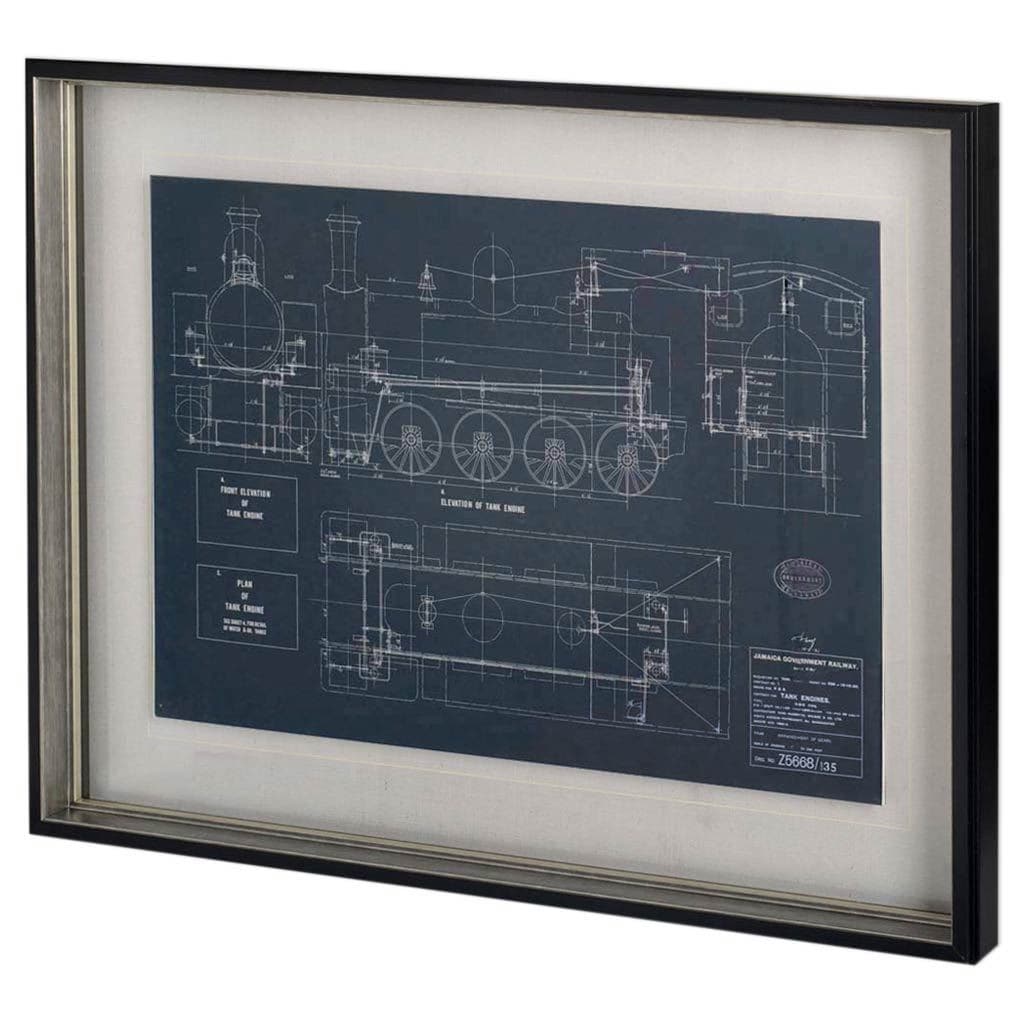 Mercana Diagram For Tank Engines I Framed Art Print