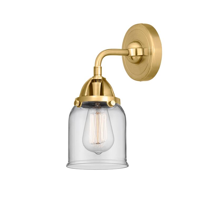 Innovations Lighting Nouveau 2 Bell - 1 Light 5" Sconce - Clear/Satin Gold