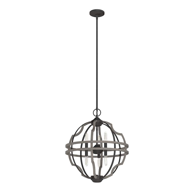 Hunter 19.25" Stone Creek 6-Light Pendant - Entry, Island, Dining Room - Modern Farmhouse, Rustic, Transitional
