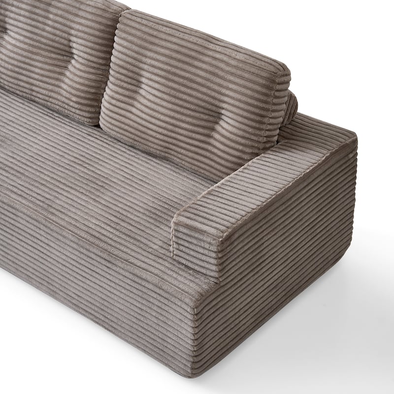 Floor Standing Compressed Couch L-shaped Sectional Sofa with Chaise