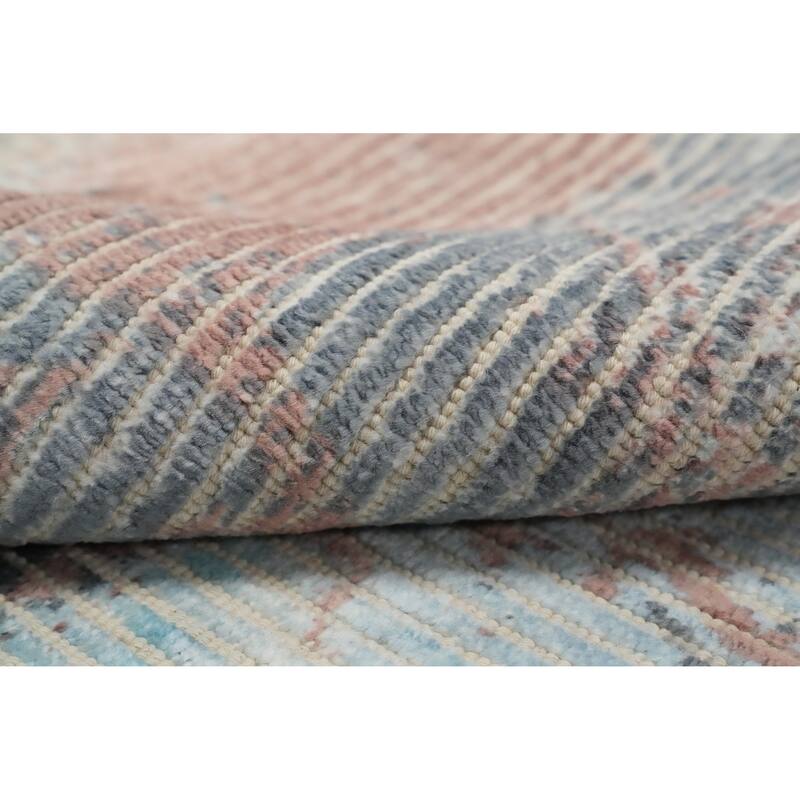 Hand Knotted Oriental Viscose Silk Carpet Modern Abstract Multi-Colored Abstract Area Rug - 4' 0'' X 2' 0''