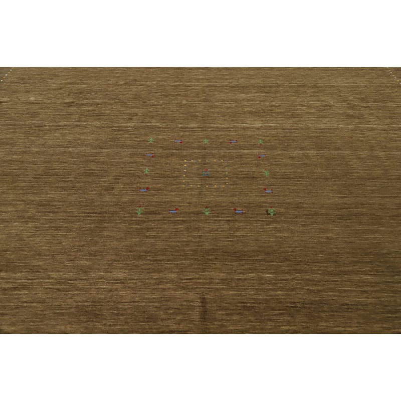 Hand Knotted Oriental 100% Wool Carpet Tribal Animal Pictorial Brown Gabbeh Area Rug - 12' 0'' X 11' 9''