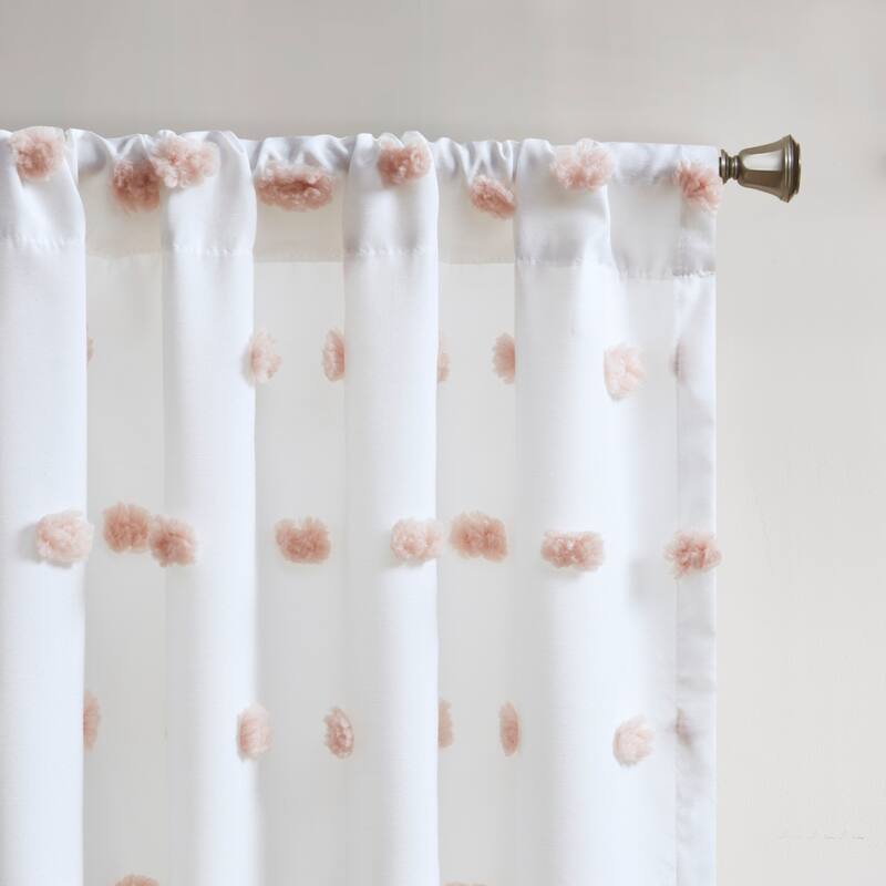 Intelligent Design Sophie Pom Pom Embellished Single Window Panel