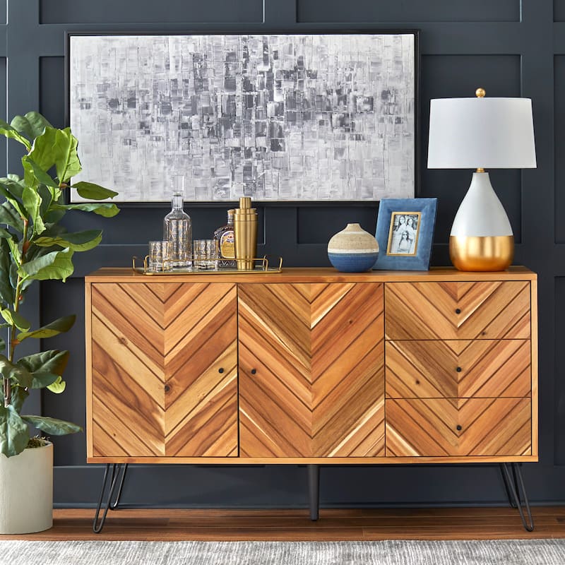Lifestorey Alexandria Oak Finish 2-door 3-drawer Buffet - Oak