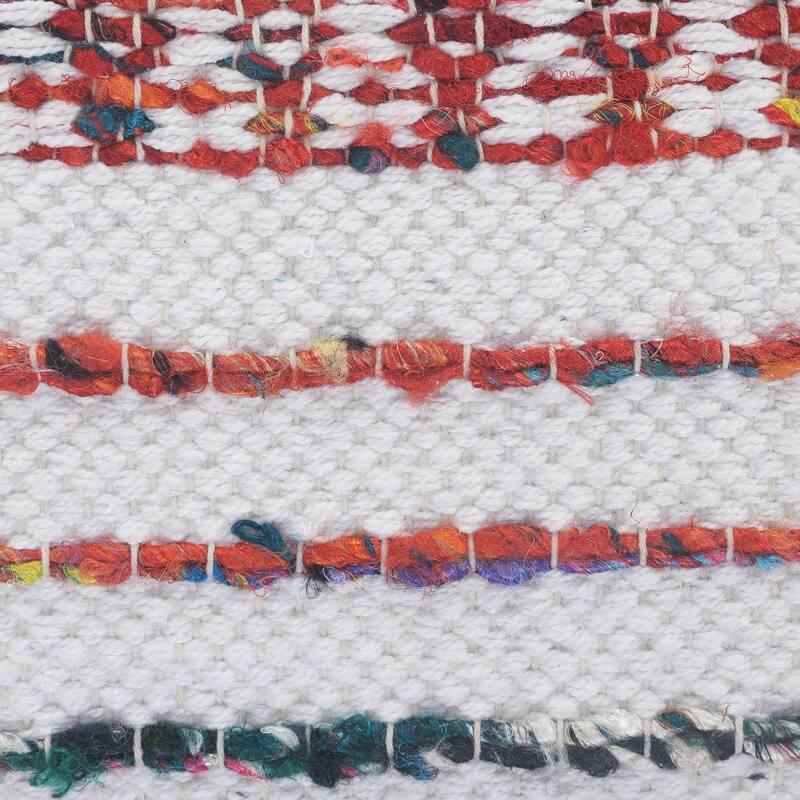 20" Red and White Geometric Square Throw Pillow