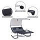 preview thumbnail 28 of 37, Outdoor Double Chaise Lounge Chair Rocking Lounger with Sunshade Canopy - 54.5"W*67.3"D*65.7"H