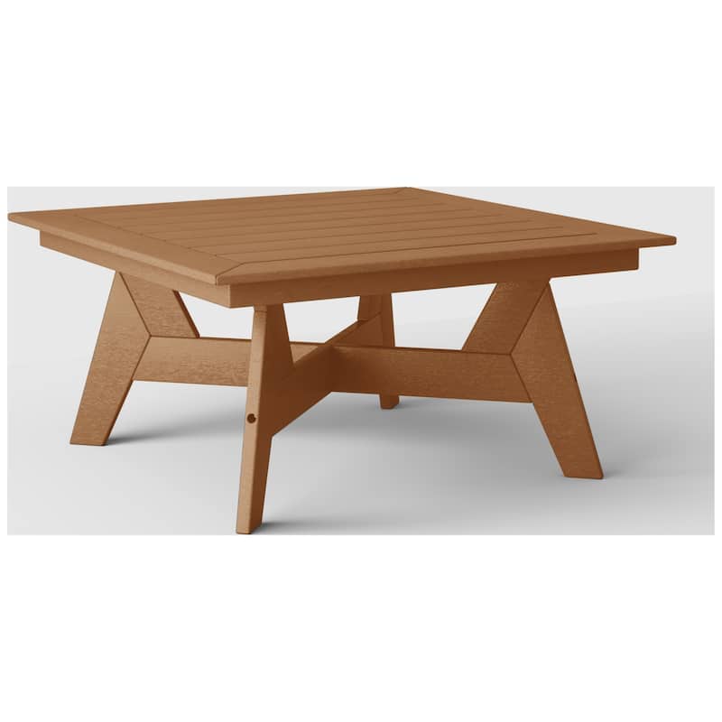 Polytrends Birchwood All Weather HDPE Outdoor Patio 37 Inch Square Conversation Table