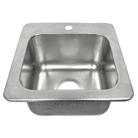 Angelico Crafted Stainless Steel 15" Single Bowl Drop-In Kitchen Sink