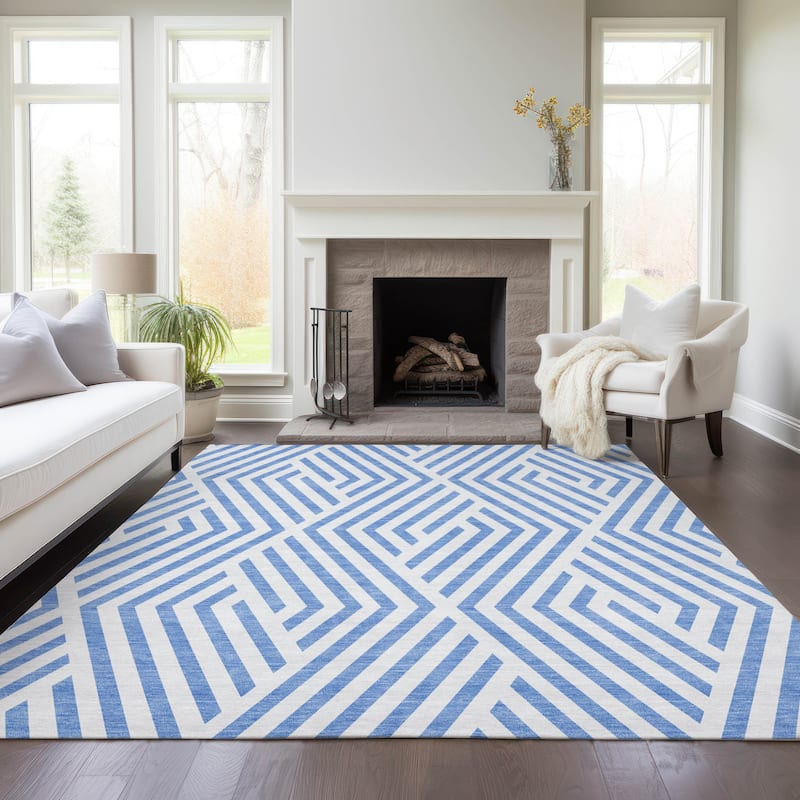 Cane Abstract Shapes Weather Resistant Versatile Elegance Outdoor Rug