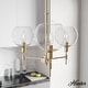 preview thumbnail 1 of 12, Hunter Xidane Metal and Glass Orb Chandelier - Entry, Kitchen or Dining Room Table, Bedroom - Mid-Century Modern, Transitional 3- Light - Alturas  Gold