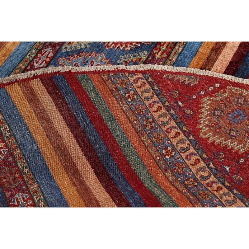 Vegetable Dye Kazak Oriental Wool Area Rug Hand-knotted Office Carpet - 8'0" x 8'0" Round