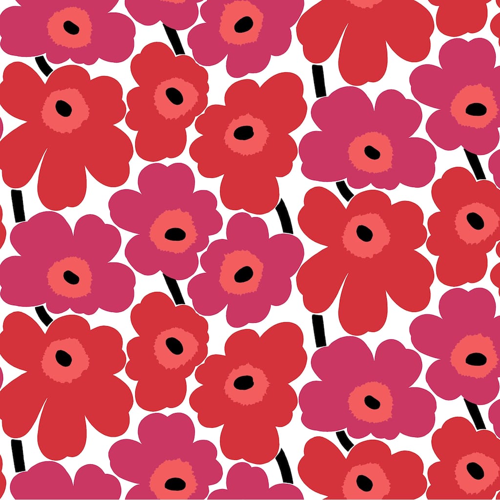 Marimekko Red Pieni Unikko Peel & Stick Wallpaper