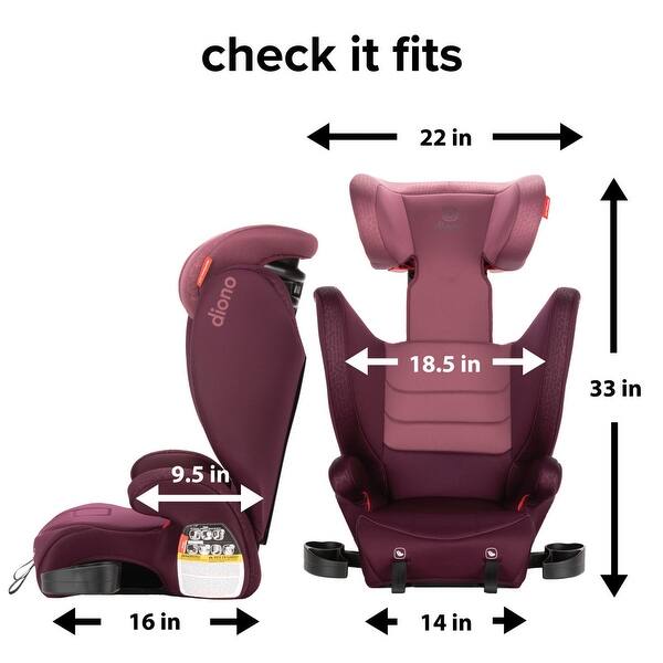 dimension image slide 6 of 8, Monterey 2XT 2-in-1 Booster Seat