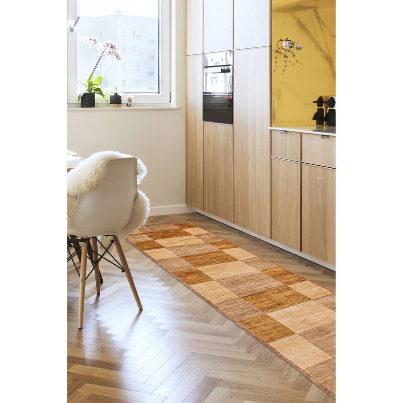 ECARPETGALLERY Hand-knotted Finest Peshawar Ziegler Ivory Wool Rug - 2'6 x 11'9