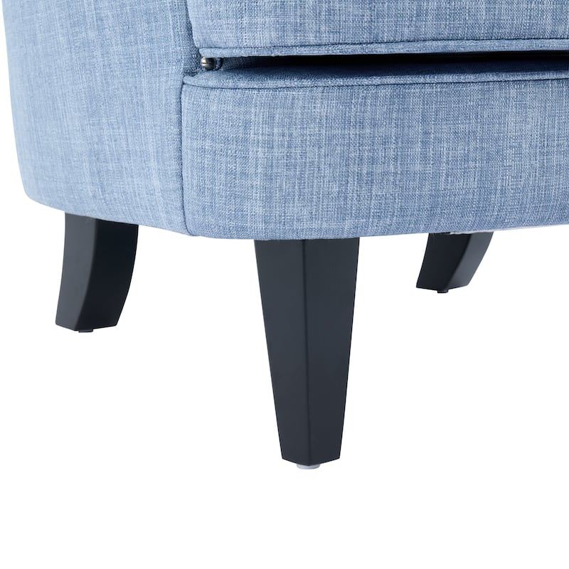 Polyester Vintage Lounge Chair with Nailhead Trim, Curved Backrest and 220lb Weight Capacity