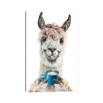 iCanvas "Llama Latte" by Holly Simental Canvas Print