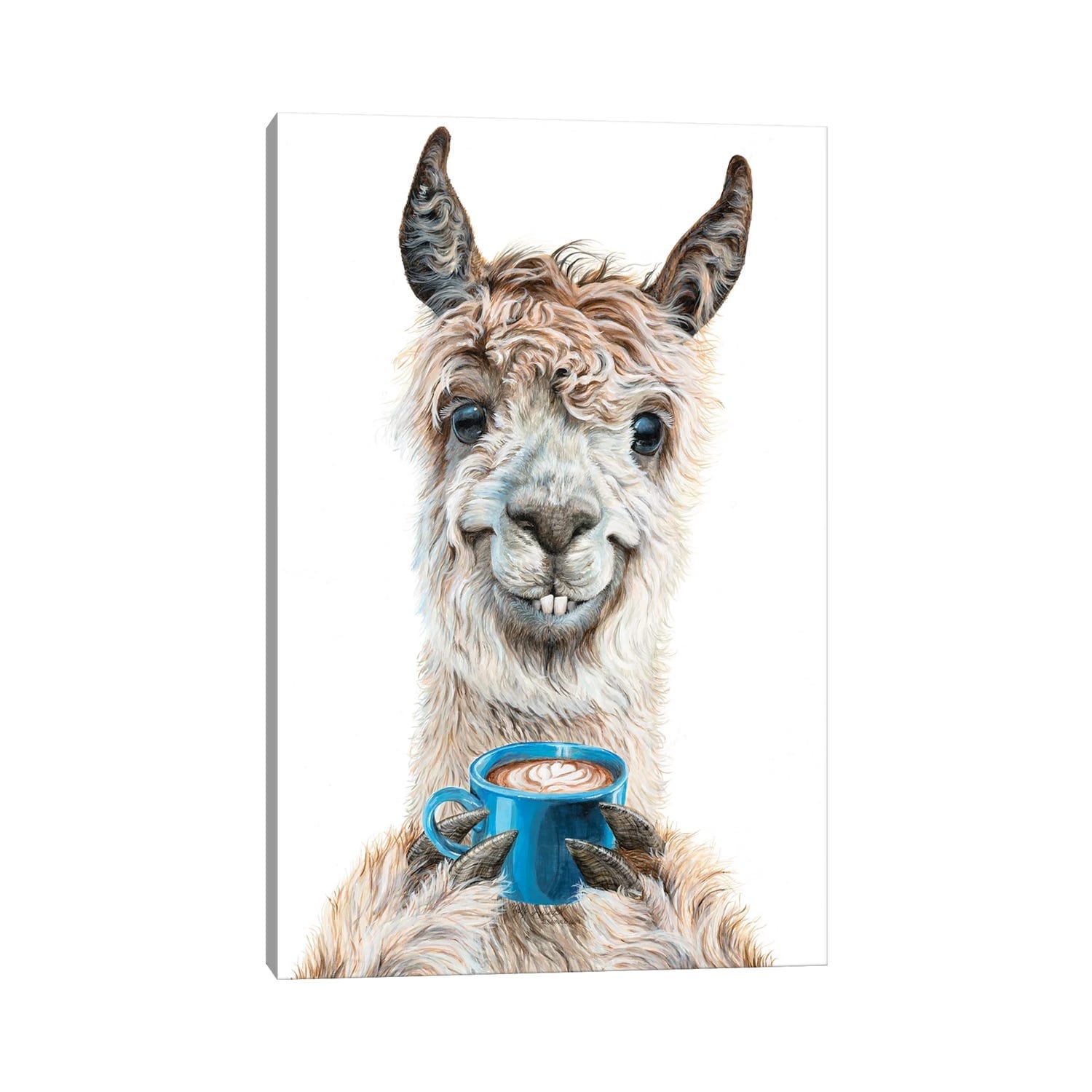iCanvas "Llama Latte" by Holly Simental Canvas Print