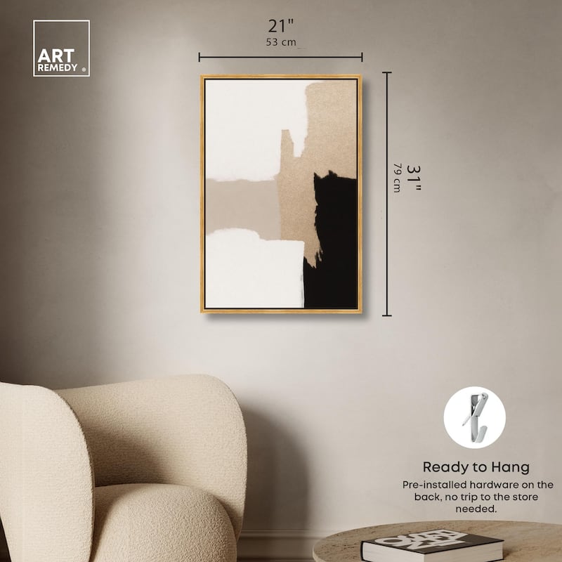 Beige and Black III Canvas by Art Remedy