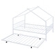 preview thumbnail 8 of 87, Metal House Bed with Trundle and Roof for Kids, Boys and Girls, Bedroom