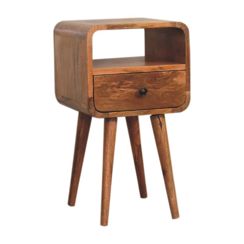 HomeRoots 22" Oak Solid Wood Square One Drawer Nightstand