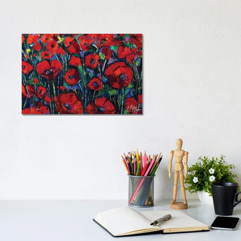 iCanvas "Poppies Symphony" by Mona Edulesco Canvas Print - 8x12x0.75
