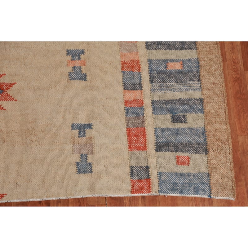 Flat Weave Modern Kilim Turkish Area Rug Flatweave Jute Carpet - 8'6" x 9'8"