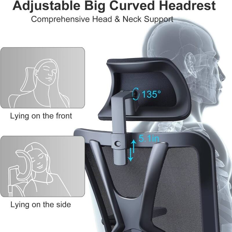 Adjustable Lumbar Support Headrest Office Chair