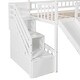 preview thumbnail 13 of 26, Twin Loft Bed with Slide & Storage Stairs - Whimsical House Design for Kids