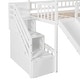 preview thumbnail 13 of 26, Twin Size Loft Bed with House Roof, Storage Steps, Slide, Ladder and Guardrails, Stairway Platform Bed for Kids Boys Girls