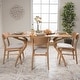 preview thumbnail 2 of 77, Fausett Mid-Century Modern 5 Piece Dining Set by Christopher Knight Home Beige/Oak