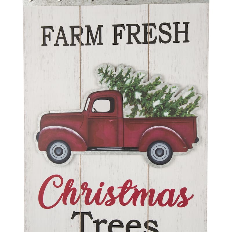 Glitzhome Wooden Christmas Elf Sweater or Truck Wall Hanging Sign Door Hanger