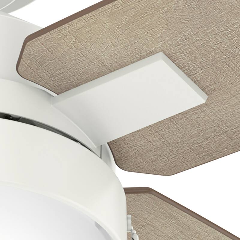 Hunter 54" Castlehill Fresh White Ceiling Fan with LED Light Kit and Pull Chain - Casual, Transitional, Minimalist