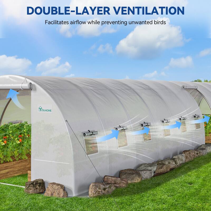 Moasis Greenhouse with Reinforced Steel Frame PE Cover