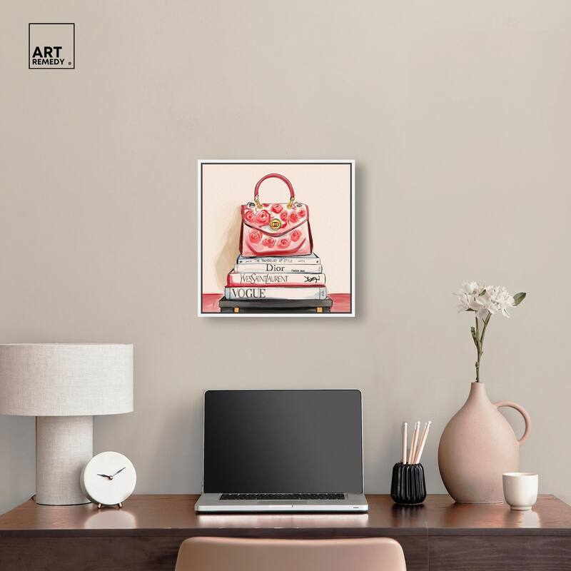 red flowers handbag Canvas by Art Remedy