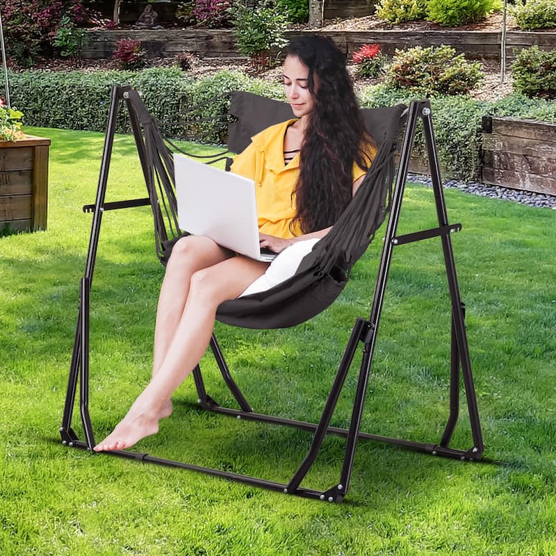 2 in 1 Hammocks Portable Convertible Hammock Swing Chair with Steel Stand
