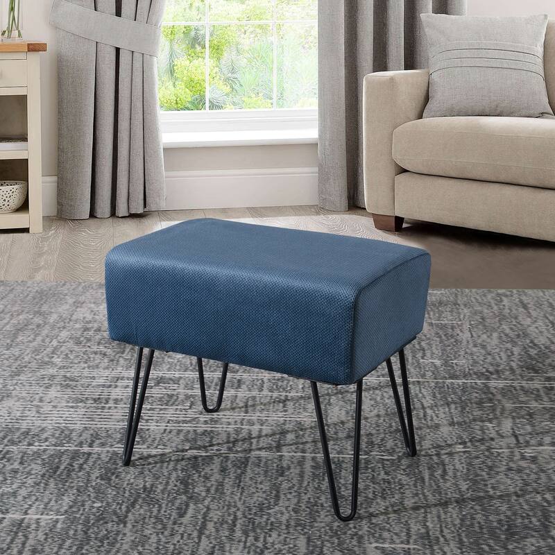 Serenta Milliken Plush Ottoman, 19" x 13" x 17" H