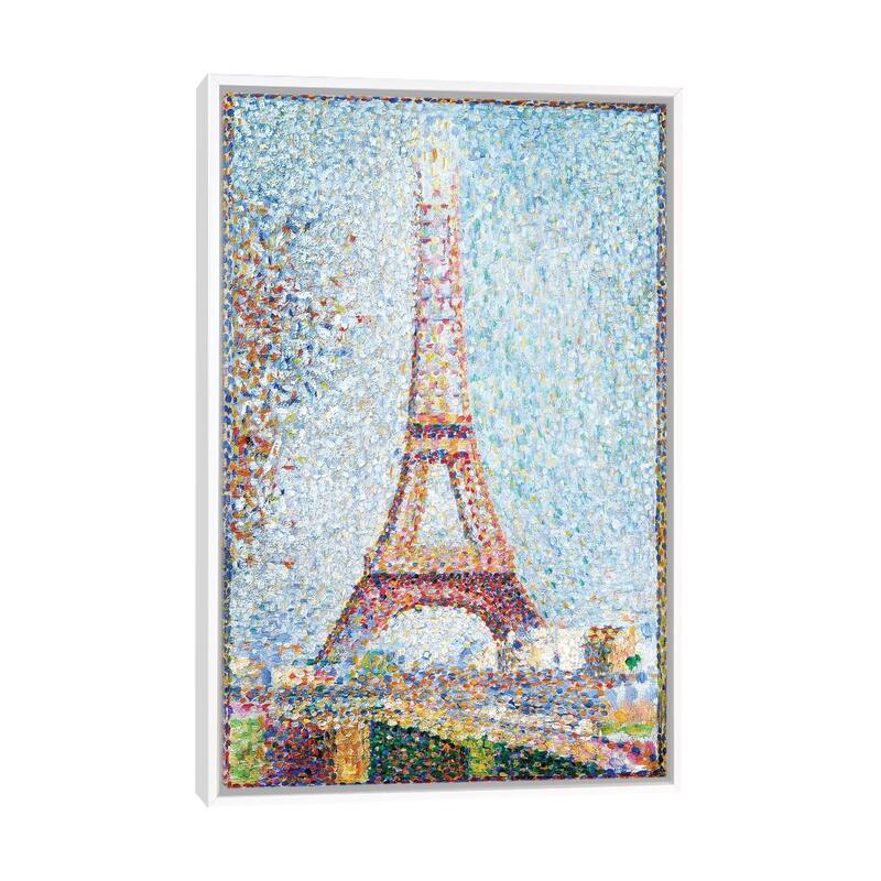 iCanvas "The Eiffel Tower, 1889" by Georges Seurat Framed Canvas Print