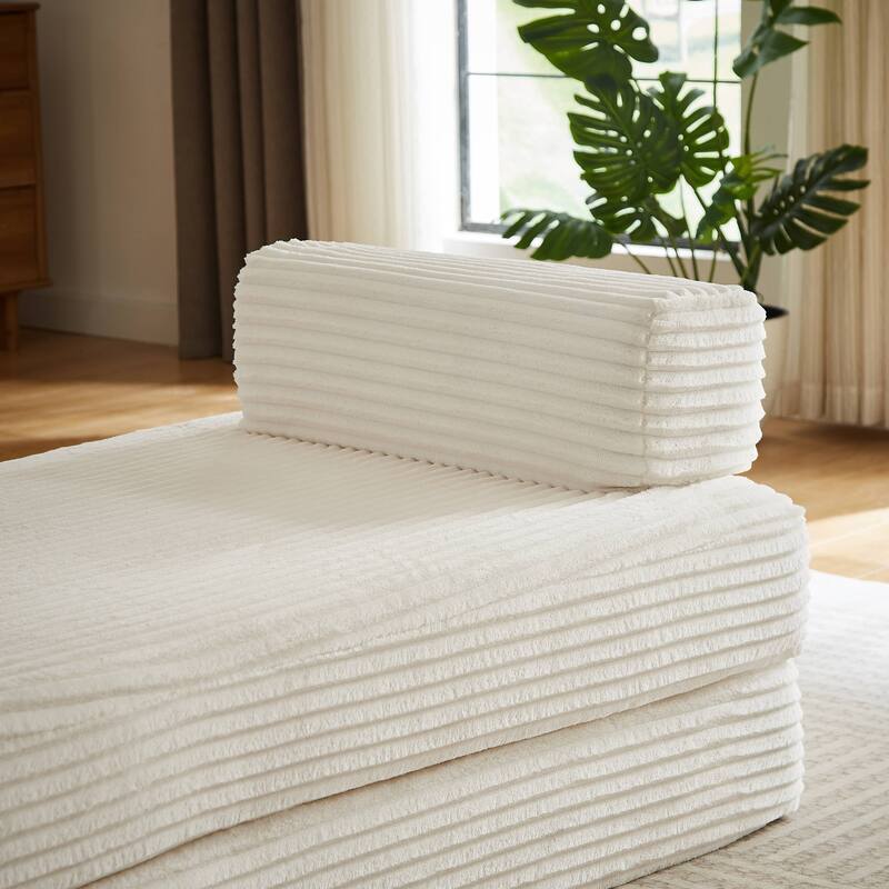 Rossetta Modern Modular Classic Color Scheme Corduroy Fabric Boneless Loveseat Sofa, No Assembly